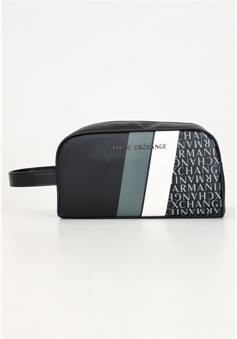 Pochette nera da uomo con motivo color block e logo ARMANI EXCHANGE | XM000166AF11935MC044